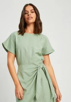 Tussah Corina- Jurk - Sage Green -Tussah b5267ac8ac3d4dc0b31f9ed4feedc634