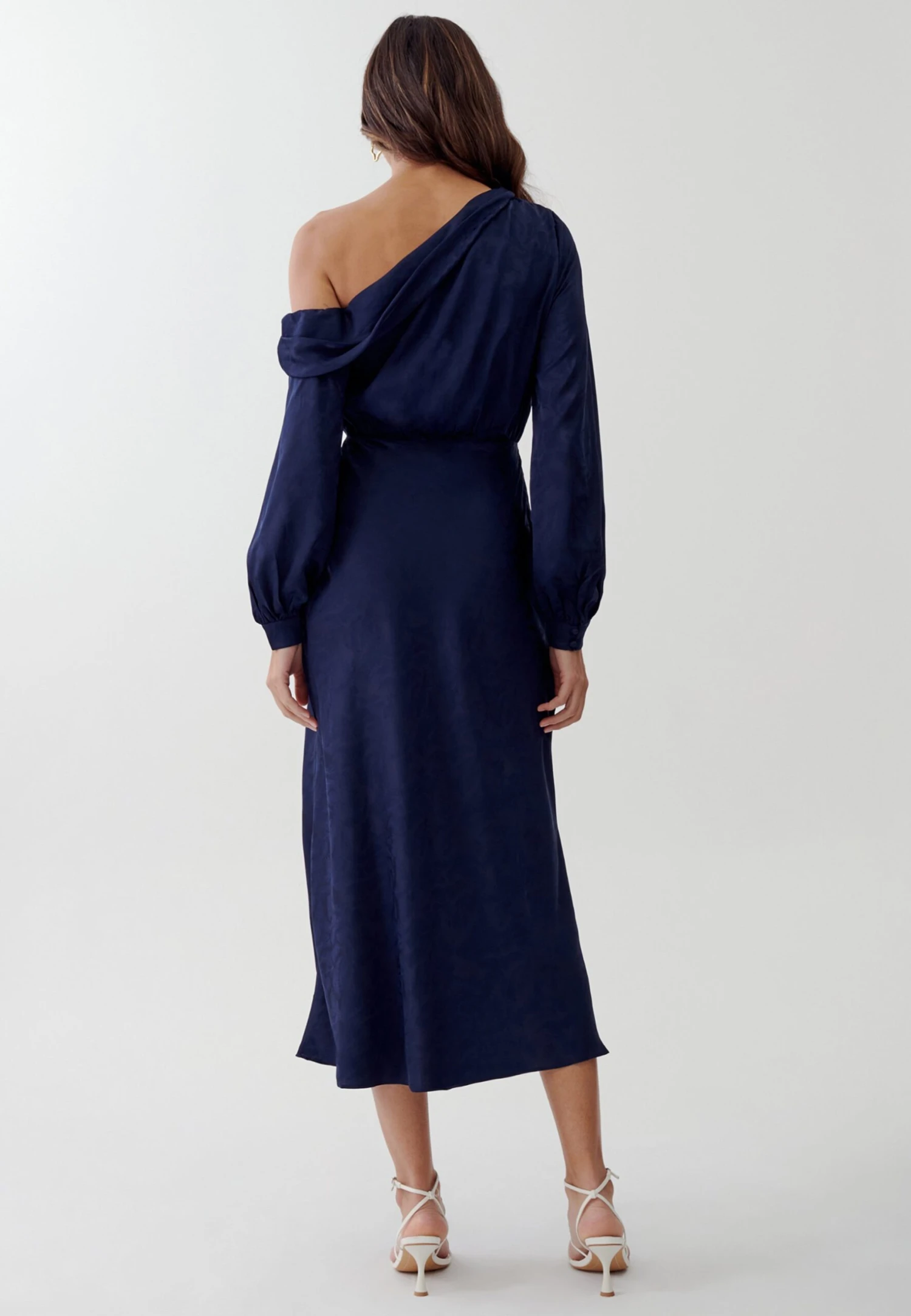 Tussah Ezara- Jurk - Navy Jacquard 3 Tussah Ezara- Jurk - Navy Jacquard - Afbeelding 3