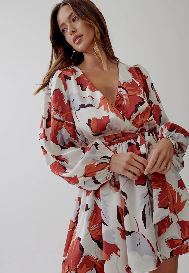 Tussah Tera Mini - Jurk - Red Oversized Floral 5 Tussah Tera Mini - Jurk - Red Oversized Floral - Afbeelding 5