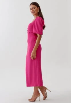 Tussah Natara Midi- Jurk - Hot Pink -Tussah c249914aaa3a4f9583e7e47a2f6b3500