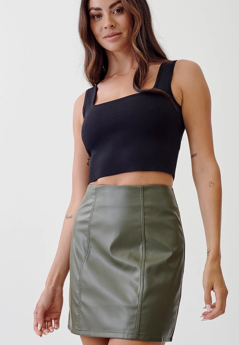 Tussah Lola - A-Lijn Rok - Khaki 6 Tussah Lola - A-Lijn Rok - Khaki - Afbeelding 6