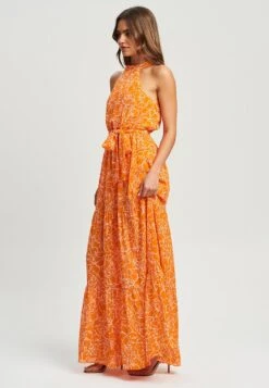 Tussah Maxi-Jurk - Orange Blooms -Tussah c6ece2836e8448dea83d8e50b683477c
