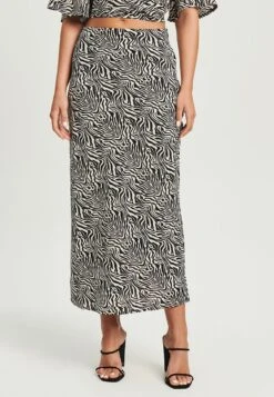Tussah Holly Midi - Kokerrok - Black And White Zebra