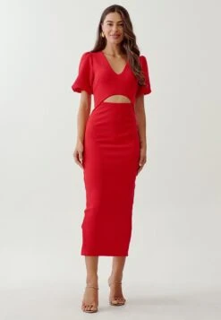 Tussah Jayna Midi- Etui-Jurk - Red