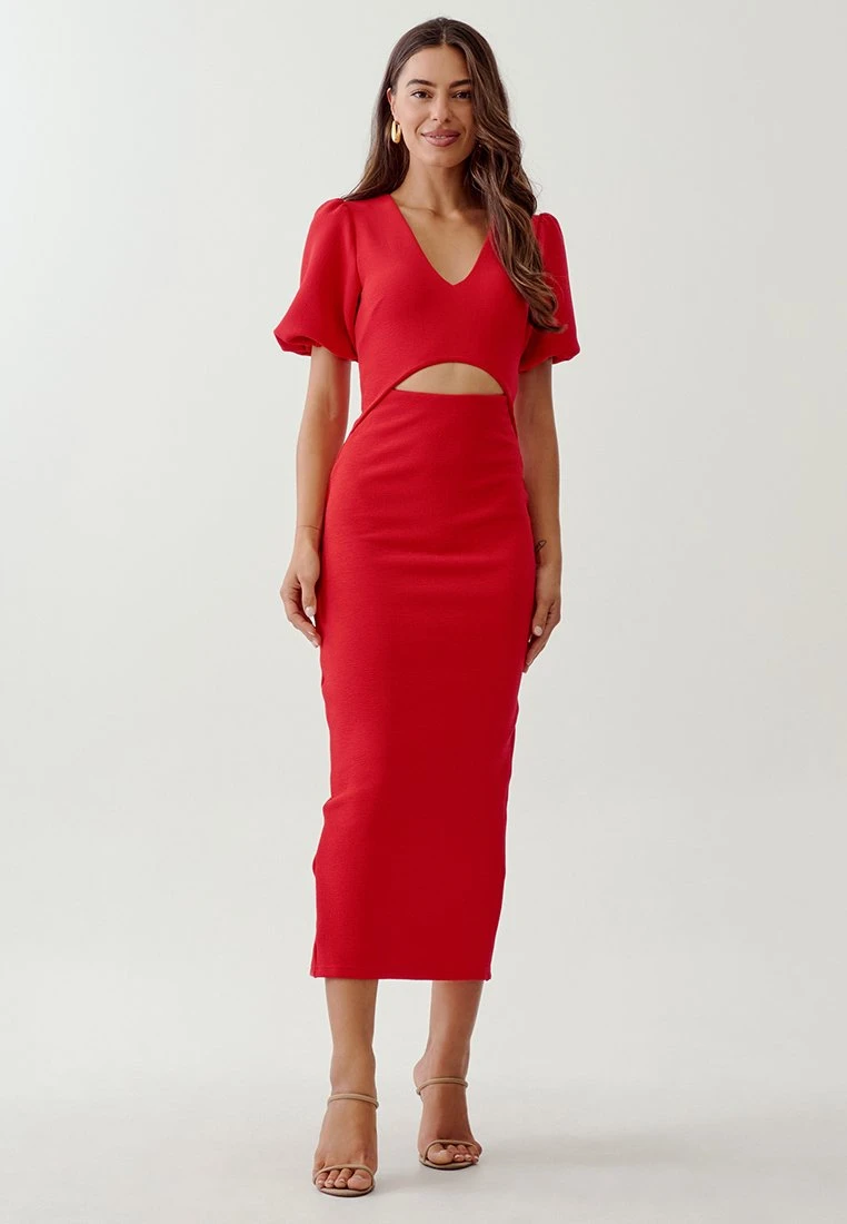 Tussah Jayna Midi- Etui-Jurk - Red 1 Tussah Jayna Midi- Etui-Jurk - Red