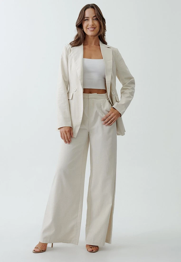 Tussah Julie- Broek - Natural 2 Tussah Julie- Broek - Natural - Afbeelding 2