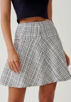 Tussah Alex- A-Lijn Rok - Black And White Tweed -Tussah d1a5d8245b1b461491ccbaa7d2ee73e1