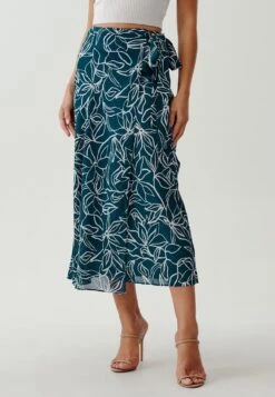Tussah Hailey- A-Lijn Rok - Outline Floral Emerald