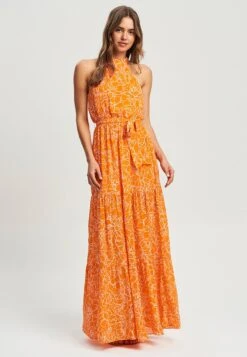 Tussah Maxi-Jurk - Orange Blooms