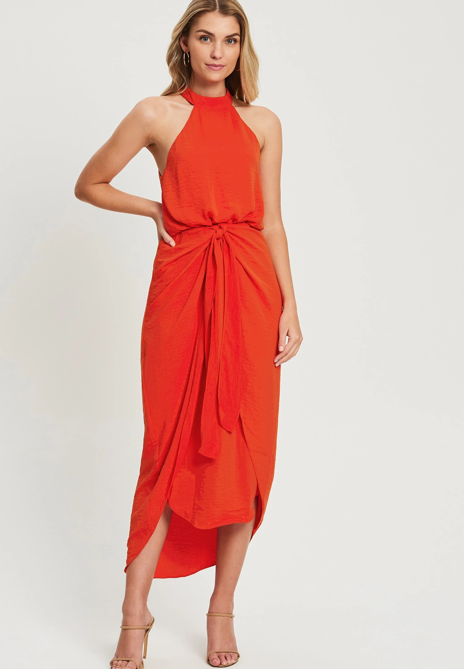 Tussah Tanya - Maxi-Jurk - Coral 1 Tussah Tanya - Maxi-Jurk - Coral