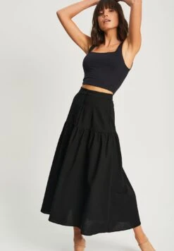 Tussah Montie Midi- A-Lijn Rok - Black -Tussah dd7b0d1a365a4724ba37a6c98c55688b