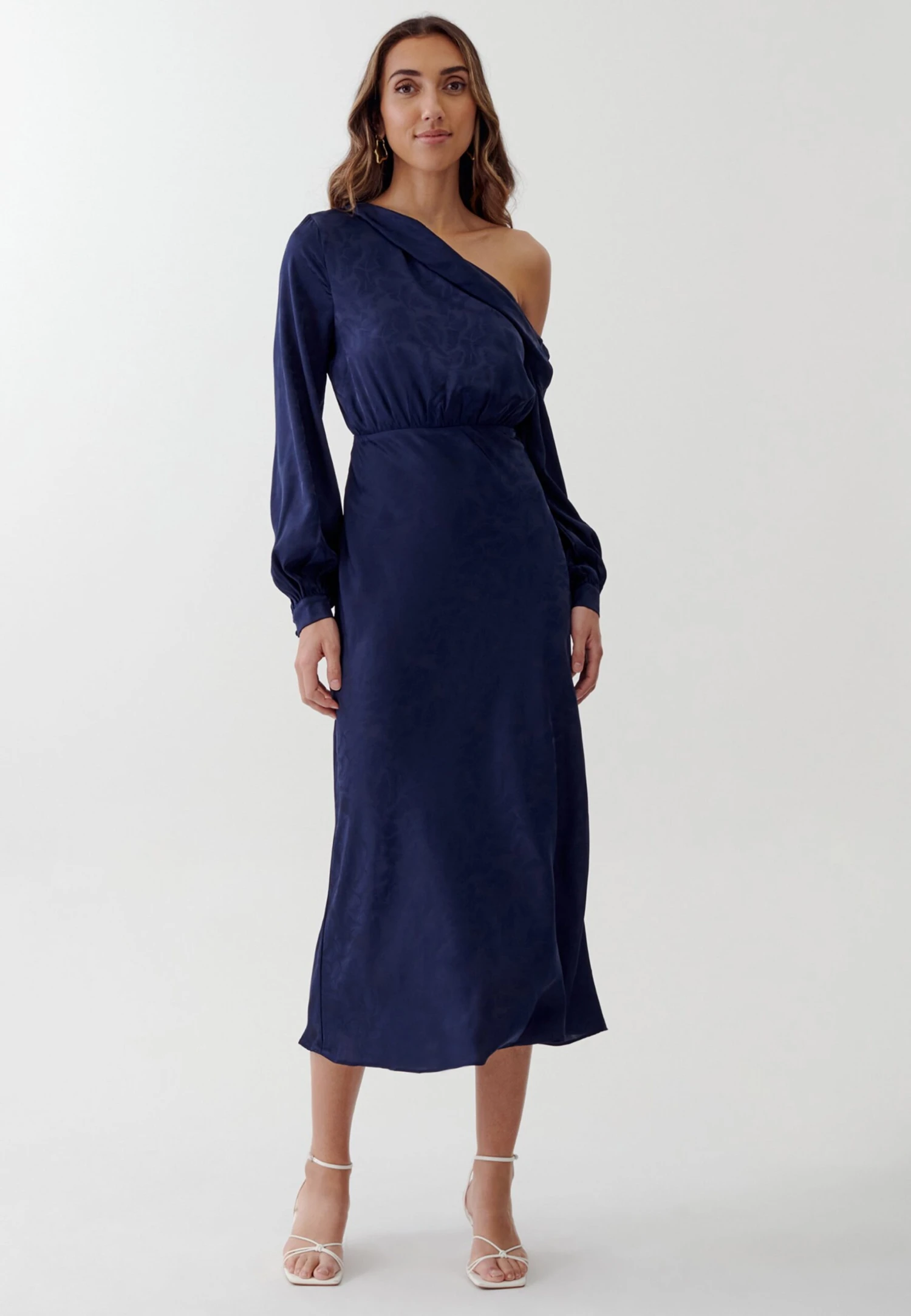 Tussah Ezara- Jurk - Navy Jacquard 1 Tussah Ezara- Jurk - Navy Jacquard