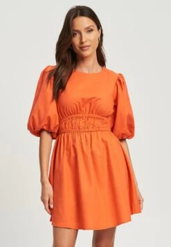 Tussah Prima Mini - Jurk - Tangerine