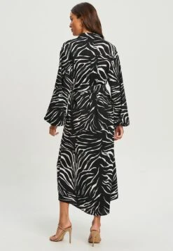 Tussah Maxi-Jurk - Black White Zebra -Tussah ea9fd29fcc884d26a5dfe540ff619565