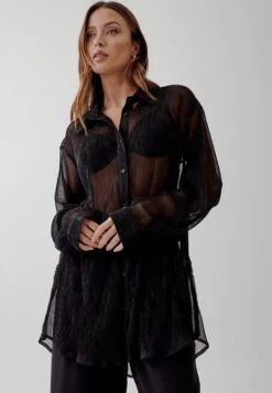 Tussah Nereides - Overhemdblouse - Black Metallic Plisse
