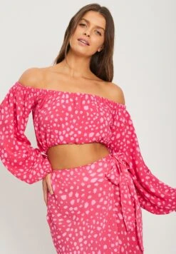 Tussah Loni - Blouse - Tanzania Spot Hot Pink