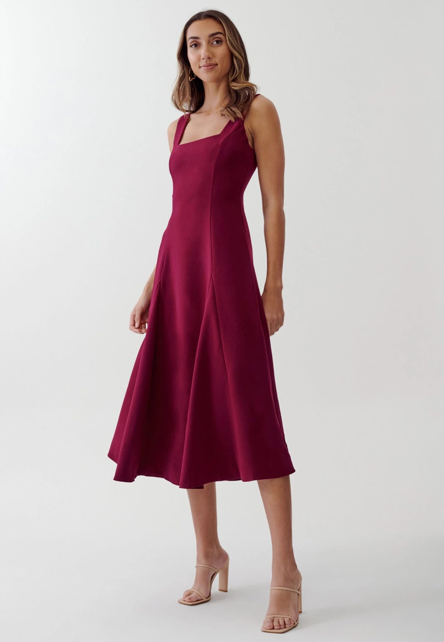 Tussah Vanity Midi - Jurk - Plum 2 Tussah Vanity Midi - Jurk - Plum - Afbeelding 2