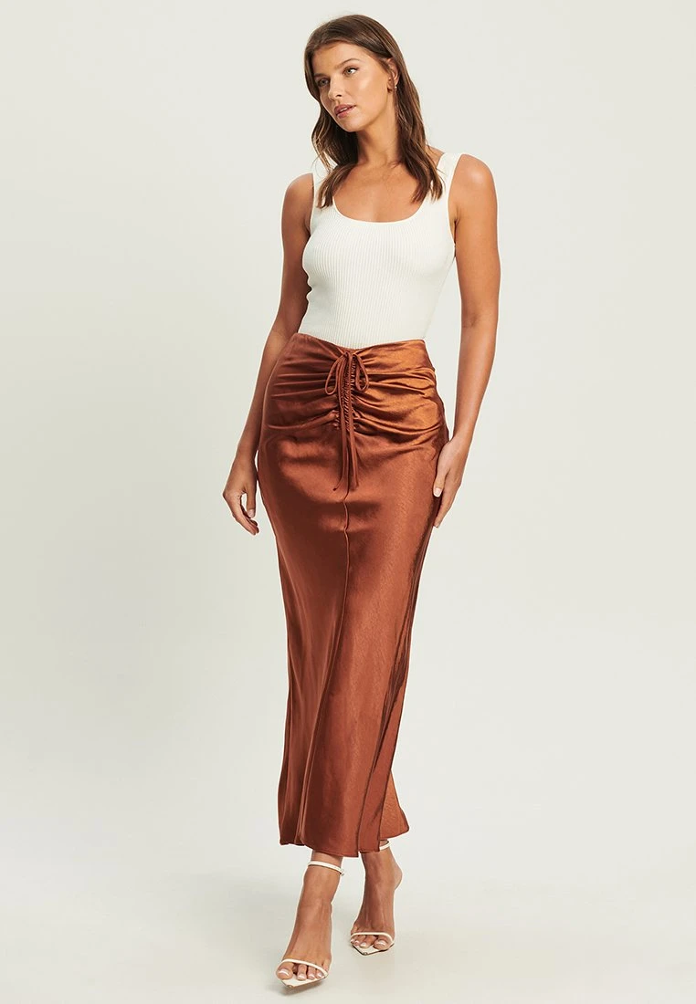 Tussah Leila- Maxirok - Rust 2 Tussah Leila- Maxirok - Rust - Afbeelding 2