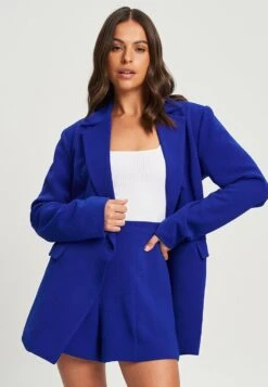 Tussah Liana- Halflange Jas - Cobalt Blue