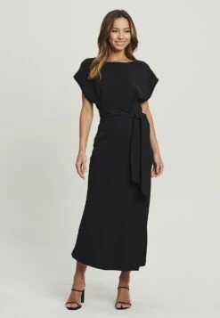 Tussah Dina Midi - Jurk - Black