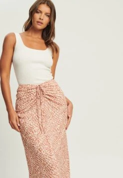 Tussah Leila- Maxirok - Beige Lurex Abstract -Tussah f696ba749ed542f4b5f5de13445f0769