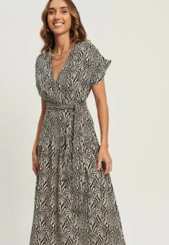 Tussah Tilda - Maxi-Jurk - Black White Zebra -Tussah ff91c02d7a77436a832007356f6f6fb8